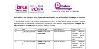 #Veracruz: Calendario de los debates a diputaciones locales #OPLEVER