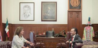 Rocío Nahle se reúne con el Gobernador de Veracruz.