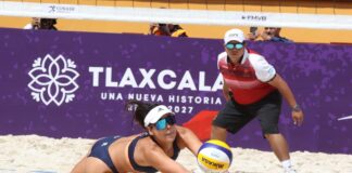 Arrasa México en debut del Preolímpico de Voleibol de Playa Tlaxcala 2024.