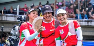 México tiene su primera medalla en #tiroConArco por equipos femenil.