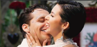 Christian Nodal y Ángela Aguilar hacen su primera aparición pública como esposos