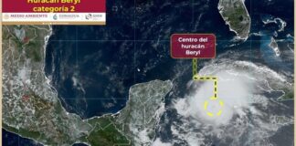 Esta tarde Huracán #Beryl de categoría 2 impactará Quintana Roo en la madrugada.
