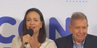 María Corina bajo la intimidación de Maduro insiste “Edmundo González Urrutia, obtuvo el 73,20% de las actas.