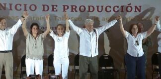 Rocío Nahle presente en inauguración de refinería Olmeca en Dos Bocas .