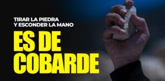 Tirar la piedra y esconder la mano.