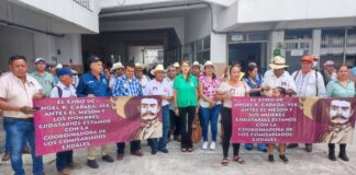 Integrantes de la COECEC protestaron ante la Procuraduría Agraria por falta de atención del delegado