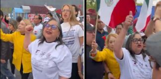 La Ministra Norma Piña marcha con trabajadores del Poder Judicial en San Lázaro.