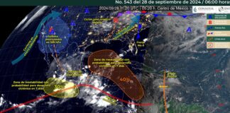 Continúan lluvias torrenciales en Veracruz, Tabasco, Oaxaca y Chiapas