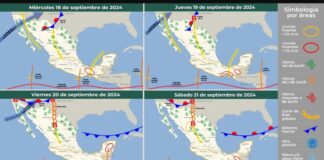 Prevén lluvias intensas en Chiapas, Oaxaca y Veracruz.