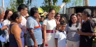 En acapulco agradecen que Claudia Sheinbaum visite a damnificados