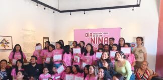 Exponen “Las niñas en acción con el arte” en Casino Xalapeño