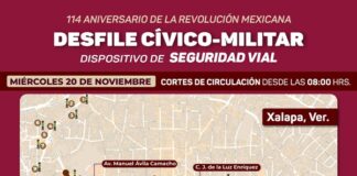 Estos serán los cortes por el desfile cívico militar en Xalapa.
