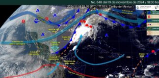 Frente Frío 10 ocasionará lluvias intensas en Chiapas, Puebla, San Luis Potosí y Veracruz