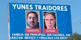 “YUNES TRAIDORES”: Aparecen espectaculares con esta leyenda en Veracruz.