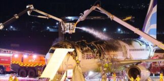 Sobreviven 177 viajeros del incendio de avión en Corea del Sur.