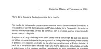 Renuncian los integrantes del comité de evaluación del Poder Judicial