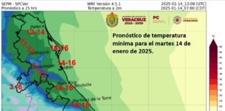 #AvisoEspecial Veracruz: Temperaturas bajas y lluvias para los próximos días.