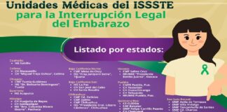 ISSSTE da a conocer el listado de clínicas autorizadas para la interrupción legal del embarazo (ILE)