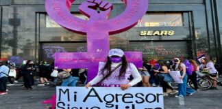 «Mi única arma es mi celular y una pancarta»: María Elena Ríos teme por su seguridad y la de su familia.