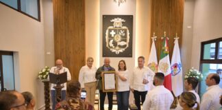 Rocío Nahle inaugura la rehabilitación del Registro Civil de Alvarado.