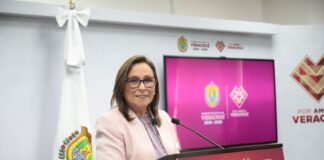 Rocío Nahle anuncia convenios de seguridad con Oaxaca, Puebla y Tlaxcala.