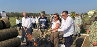 Semar incinera 578 Kilos de narcóticos en Veracruz .