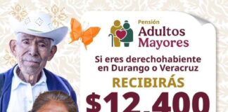 Gómez Cazarín entrega $12 mil 400 pesos de “Pensión Adultos Mayores del Bienestar”.