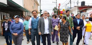 Supervisa Alberto Islas obra en la colonia El Olmo.