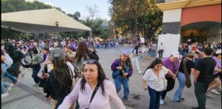 8M en Oaxaca: silencian marcha con gas lacrimógeno.