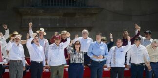 Desde el Zócalo, Rocío Nahle se suma a la defensa de la soberanía nacional.