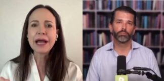 “Maduro ha perdido todo el apoyo, incluso el de los militares”: Corina Machado a Donald Trump Jr..
