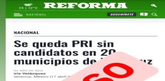 Desmiente PRI que Veracruz haya dejado sin candidaturas a 20 municipios