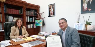 Gobernadora Nahle recibe al nuevo magistrado del TEV