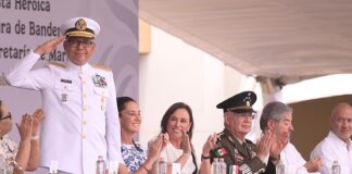 Rocío Nahle acompaña a la presidenta Claudia Sheinbaum en el 111 aniversario de la Gesta Heroica de 1914