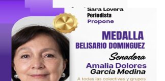 Sara Lovera propone a la Senadora Amalia García para medalla Belisario Domínguez