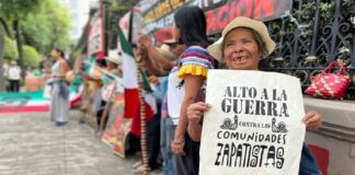 Justicia para los zapatistas detenidos y alto a la guerra contra las comunidades autónomas, exigen frente a Segob.