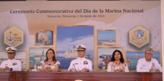 # Veracruz: Gobernadora Rocío Nahle rinde homenaje por el Día de la Marina .