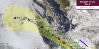 Las lluvias de Flossie como Huracán categoría 2 afecta a estos estados.