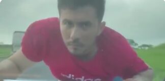 #Video: Buscan a hombre visto sobre cofre de auto en autopista la Tinaja