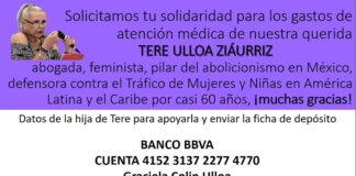 Solicitan apoyo para la feminista Teresa Ulloa Ziáurriz.