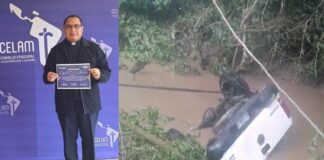 Fallece sacerdote Edgardo Camilo al ser arrastrada su camioneta por crecida de arroyo #Veracruz