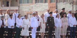 Gobernadora Nahle acompaña a la Presidenta Sheinbaum en tributo a la Armada de México