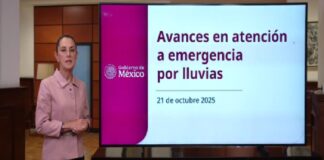 Gobierno federal reporta avances en atención a emergencia por lluvias extraordinarias en cinco estados.