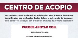 Abre Congreso de Veracruz Centro de Acopio para apoyar a damnificados del norte del estado