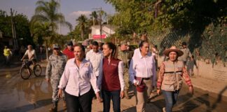 En Poza Rica y Álamo, Rocío Nahle y Claudia Sheinbaum coordinan auxilio y ayuda humanitaria para damnificados