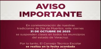 Suspende SEV actividades académicas este 31 de octubre en todos los niveles #Veracruz