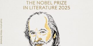 László Krasznahorkai recibe el Premio Nobel de Literatura 2025.