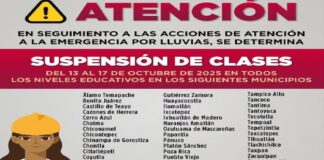 ⚠️Actualización⚠️: Gobierno de Veracruz determina suspensión de clases en 43 municipios