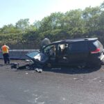 Familia sufre volcadura en libramiento de Rinconada; cinco lesionados