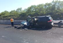 Familia sufre volcadura en libramiento de Rinconada; cinco lesionados